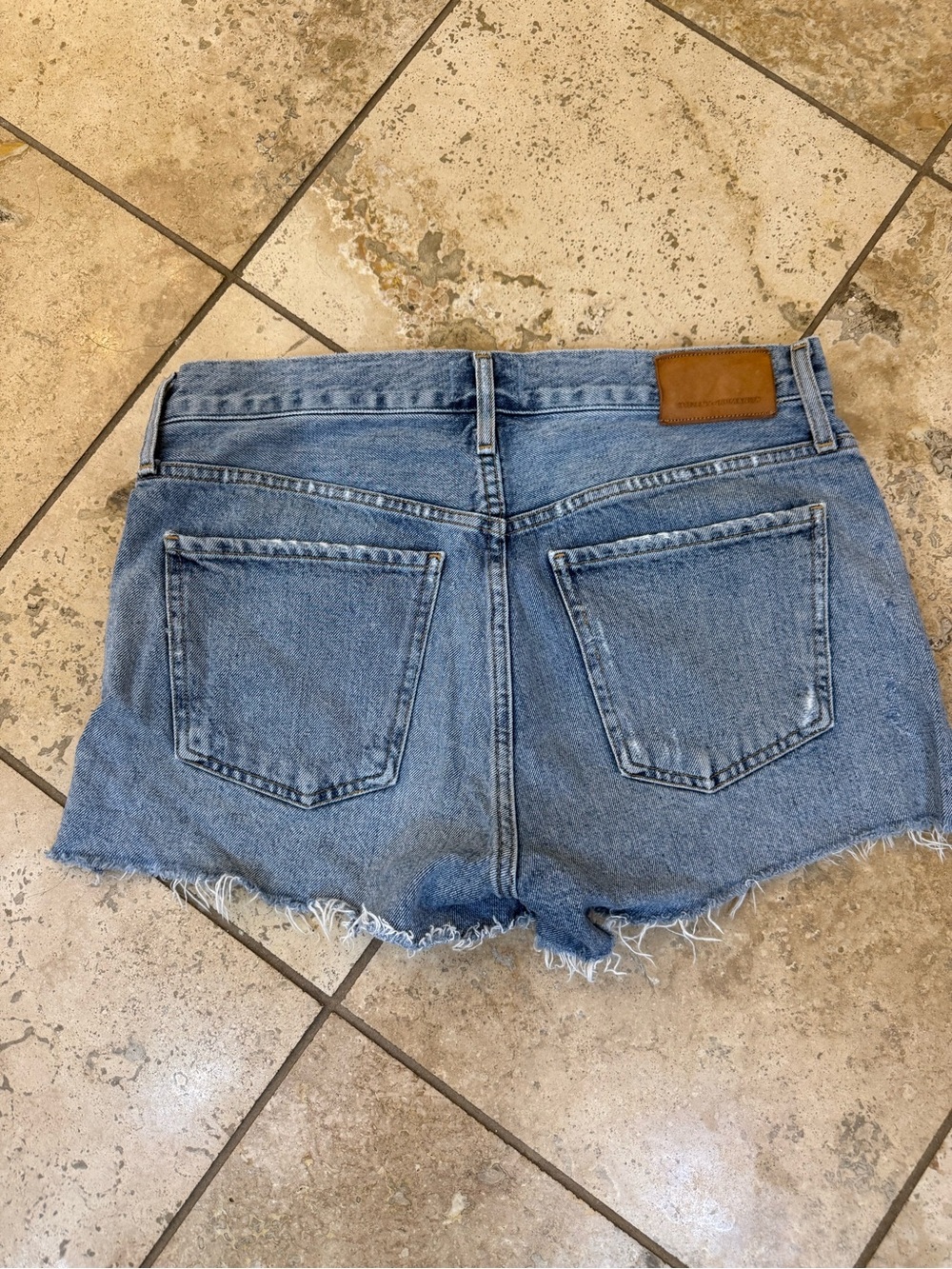 Citizens Of Humanity Light Blue Frayed Denim Shorts
